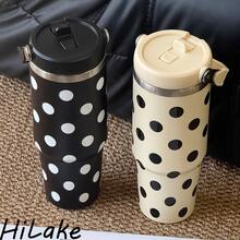 30oz 黑白波點保溫隨行杯，適合熱帶度假、海灘旅行與衝浪日，防漏設計，適用於冰飲、奶昔與夏季清涼飲料 - 彩色 - 查看 7
