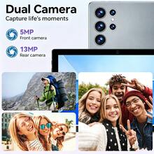 Qetupa 10.1 吋 Android 平板電腦，八核處理器，4GB RAM，64GB ROM，HD IPS 觸控螢幕，6000mAh 電池，Wi-Fi 6，BT 5.4，5MP+13MP 雙鏡頭（不含適配器） - 金色 - 查看 9