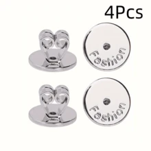 2/4/6Pcs Round Smooth Earring Backs, Non-Slip Ear Plugs, Anti-Sag Earring Post Fixers Replacement Parts, Earring Backs - Multicolor - View 22