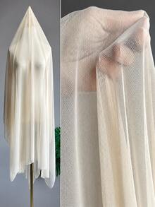 Champagne Solid Color Soft Tulle Fabric, Lightweight Translucent Flowy Mesh Textile With High Drape, Suitable For Wedding Table Skirts, Bridal Veils, Party Backdrops, Dress Making, Curtain Decor, DIY Sewing And Craft Supplies - 1 - View 3