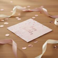 16pcs Birthday Party Disposable Napkin, Pink Paper Napkin For Birthday Party,Christmas - Pink - View 7