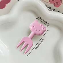 SANRIO 10pcs Hello Kitty Fruit Forks - Suitable For Home, Outdoor Picnic, School And Various Occasions Party Dessert Forks, Random Style Reusable Fruit Forks, Suitable For Fruit, Cake, Ice Cream - Summer Tableware, Perfect For Fruit Platter Serving, Lunch Box, Plating - A - View 4