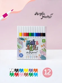12/24/36/60/72pcs Large Capacity Soft Tip Acrylic Paint Marker Set, Water-Based Quick Dry Smooth Coloring Drawing Pens For Beginners, Multi-Surface Graffiti DIY Rock Wood Canvas Ceramic, Back To School School Art Supplies - Sets - View 7