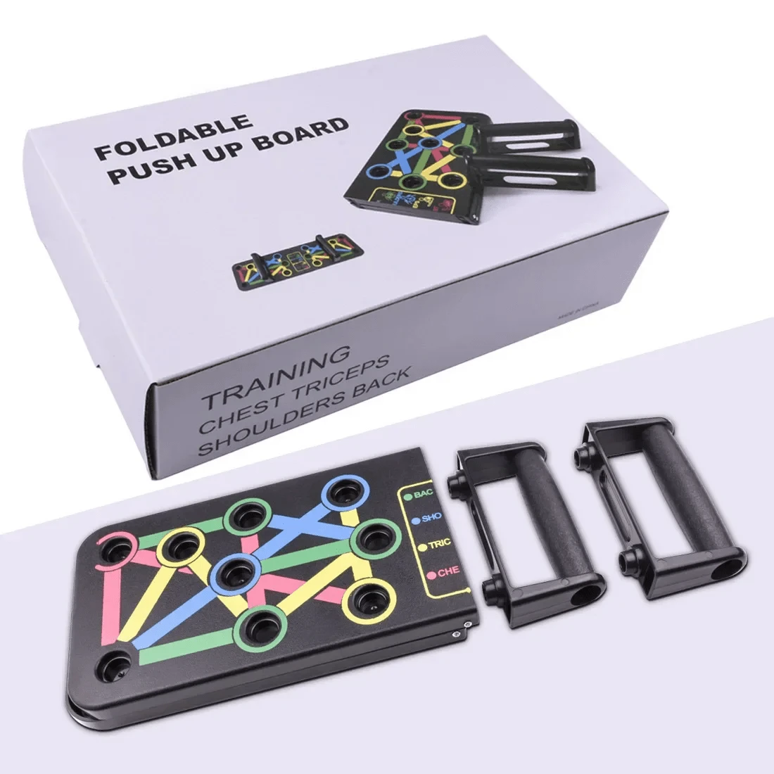 Portable Multi-Function Push-Up Board Set With Handles, Foldable Fitness Equipment For Chest, Abdominal, Arm And Back Training - Multicolor - View 1
