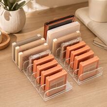 Desktop Eyeshadow Palette Organizer, Powder Drawer Divider, Transparent Plastic Makeup Blush Cosmetic Rack, Small Transparent Makeup Eyeshadow Storage Box 1pc/2pcs - Clear - View 2