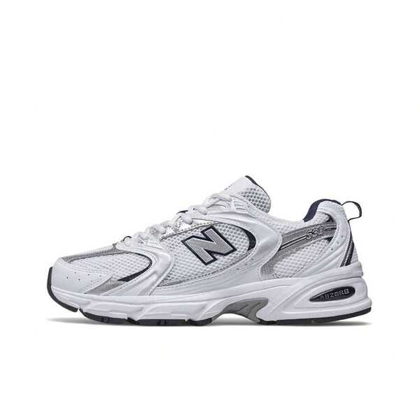 New Balance NB 530 Single-Layer Spring Classic Retro Low-Top Casual Urban Commuting Running Shoes, Unisex, White/Silver