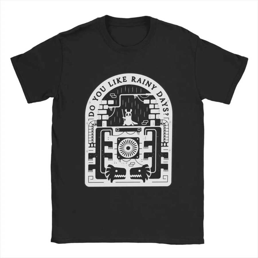 Camisetas gráficas de Rain World Slugcat Days para hombres, 100% algodón, camisetas novedosas de tripulación de cuello redondo, anime de juego, camiseta de manga corta, tallas hasta 3XL - Negro - Ver 1