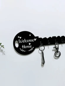 Estante de cocina montado en la pared - Estilo bohemio-chic rústico de madera con estante y ganchos - Fácil de instalar, organizador de pared ahorrador de espacio para llaves, abrigos y talla grande - Perfecto para la entrada, la cocina, la oficina, el perchero de llaves - A - Ver 1