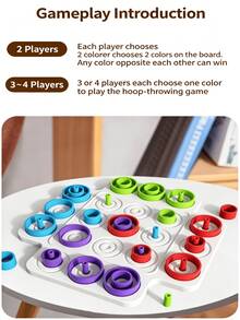 2-In-1 Ring Toss & Tic Tac Toe Stacking Game With Color Sorting And Matching, Educational Strategy Board Game For Focus And Logical Thinking Training, Interactive Family Toy For Boys And Girls 3+, Party Activity Game, Halloween Christmas Birthday Holiday Gift - Multicolor - View 7