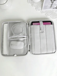 Bow Tablet Sleeve Carrying Case With Handle, Padded Protective Travel Bag For IPad , Kindle , Compatible With Samsung Galaxy And Android Tablets. - Black - View 2