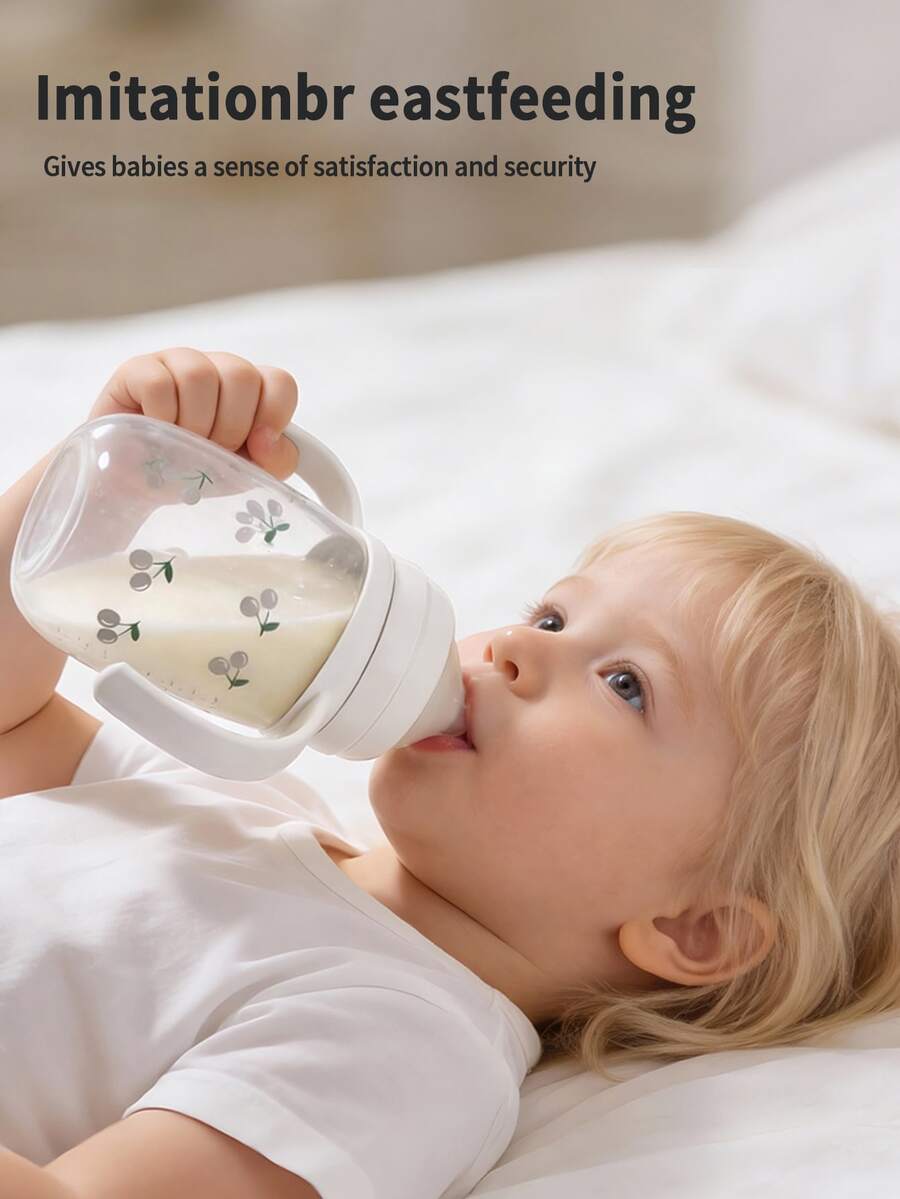 1pc Baby Wide-Neck Multi-Capacity Small Cherry PP Anti-Fall Anti-Colic Baby Bottle Suitable For Infant Feeding - Multicolor - View 1