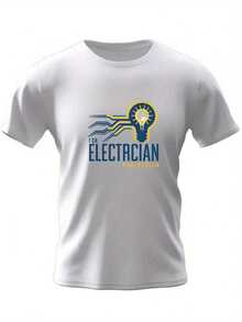 Bombilla con circuitos electrónicos que simboliza la energía y el trabajo técnico profesional para electricista ideal en esta camiseta de hombre - Blanco - Ver 1