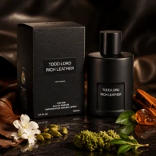 Wish Men's 3.4oz EDP TODD LORD RICH LEATHER. Woody Spicy Fragrance With Cardamom, Jasmine, Patchouli & Amber. Designer Inspired Long Lasting Cologne For Party & Daily Wear. Ideal Gift For Husband, Boyfriend Or Dad For Valentine's & Father's Day. - Leather/JasmineSambac/Cardamon - 查看 4