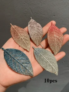 5pcs Leaf Shaped Hair Clips, Women Hair Accessories, Claw Clips, Hair Slide, Hair Barrettes, Head Accessories, Hairpin,Travel,Birthday - Multicolor - View 5