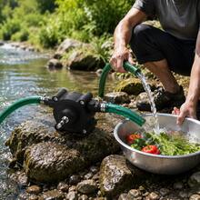 Manual Water Pump Drill-Driven Portable Dual-Use Hand Pump Set | No Electricity Required, High-Flow Efficient Water Transfer Pump | Suitable For Electric Drills, Labor-Saving Irrigation, Garden, River, Outdoor Watering And Cleaning Use - Multicolor - View 3
