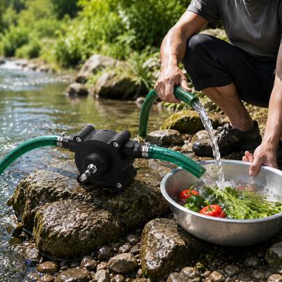 Manual Water Pump Drill-Driven Portable Dual-Use Hand Pump Set | No Electricity Required, High-Flow Efficient Water Transfer Pump | Suitable For Electric Drills, Labor-Saving Irrigation, Garden, River, Outdoor Watering And Cleaning Use