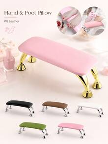1pc U-Shaped Adjustable Nail Arm Rest Stand, White PU Leather Manicure Hand Rest, Height & Angle Adjustable Nail Armrest With Non-Slip Base, Easy Clean Portable Nail Tech Supplies For Gel Polish, Acrylic Nails, Nail Extensions, Salon Workbench - Multicolor - View 1