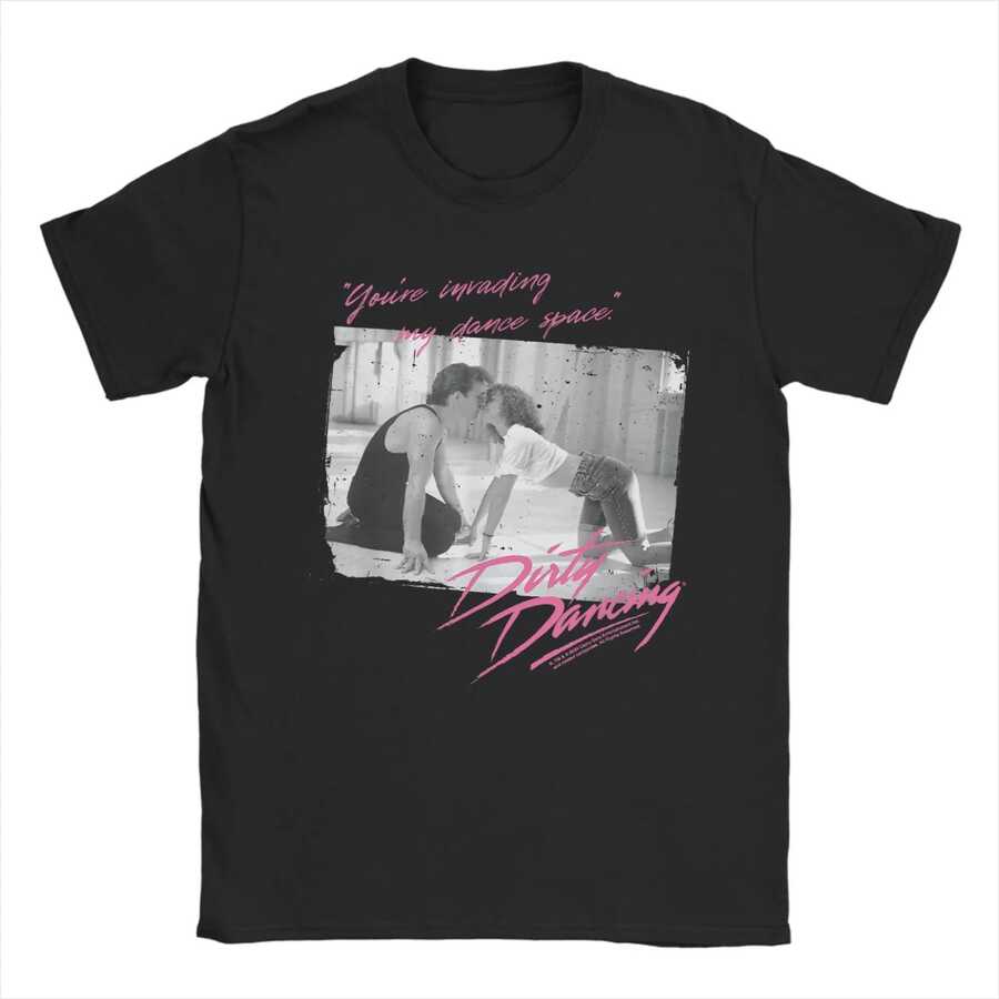 Camiseta con cuello redondo para hombres "Dirty Dancing: Estás invadiendo mi espacio de baile" Tallas S a 3XL - Negro - Ver 1