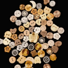 10/22/35/48/56/66/78/89/92/100Pcs New Coffee/Chocolate Color*Girl Style Buttons/Planner Decoration DIY Clothing Buttons Mixed*Handmade Knitting Accessories Random Style - Multicolor - View 7