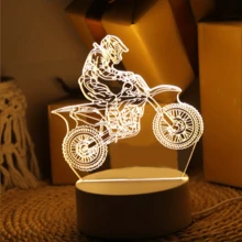 摩托車騎士 3D 夜燈，壓克力 LED 桌燈，摩托車愛好者的創意禮物，男孩女孩的生日與聖誕禮物 - 騎摩托車 - 查看 9