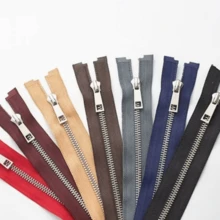 1Pc/2Pcs #5 Metal Zipper, Silver Teeth, Closed End, Y-Shaped Teeth Smooth Without Jamming, Suitable For Pockets And Leather Bags, Multiple Colors Available, Multiple Sizes Available - Multicolor - View 8