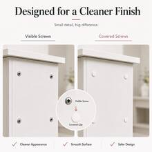 2-In-1 White Vanity Desk Set With LED Lighted Mirror & Stool, 5 Drawers, Lockable Drawer, Hidden Storage Shelves, Makeup Vanity Table For Bedroom, Gift For Women & Girls - White - View 8