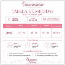 Body de Renda Sensual Body fio dental. - Preto - Visão 5