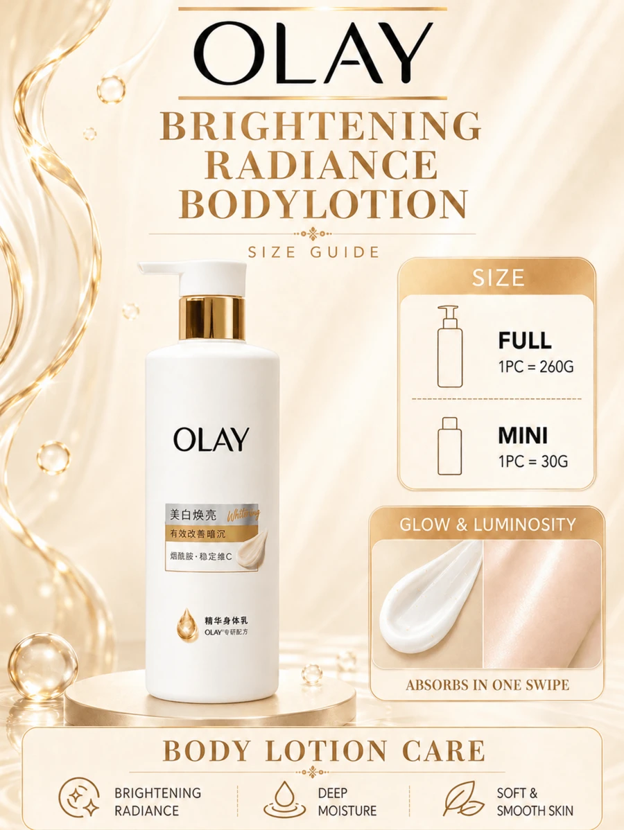 Olay L'Oreal Whitening Body Lotion Full Size 260g, Sample 30g, Brightens Skin Tone, Improves Dull Skin, Non-Greasy Formula, Moisturizes Skin, Suitable For All Skin Types - OLAY身體乳菸鹼醯胺超白 - 查看 1
