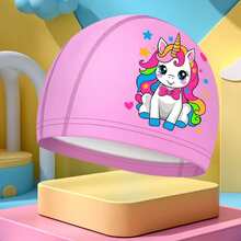Babous Bonnet de bain en PU à motif de dessin animé, bonnet de bain en PU élastique de haute qualité, beau & mignon, choix de cadeau idéal - Multicolore - Voir 7