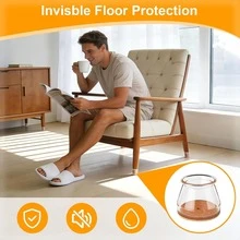 20/16/8/4/1pc Furniture Chair Leg Protectors, Silicone Chair Leg Caps, Anti-Slip Chair Leg Pads, Cap Set With Felt Lining - Transparent Silicone Floor Protection Pads. Suitable For Restaurant, Hotel, Cafe, Bedroom, Living Room, Etc., Anti-Slip And Quiet. Please Refer To The Size Chart To Choose Based On Your Needs. Ideal Gift For Father's Day And Mother's Day. - Anti-slip Sleeve - View 6
