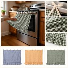 1pc Plaid Ruffle Half Curtain Oven Skirt, Country Style Kitchen Appliance Dust Cover & Apron, Suitable For Oven, Dishwasher And Washing Machine, Kitchen Decor (Size 76*54cm) - Ruffled Edge - View 12