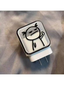 5 piezas/Set Protector de cable de datos con patrón de línea divertido, compatible con adaptador de cargador 18-20W, evita la rotura del cable - transparente - Ver 3
