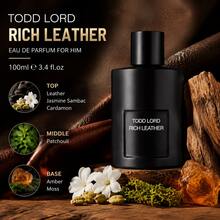 Wish Men's 3.4oz EDP TODD LORD RICH LEATHER. Woody Spicy Fragrance With Cardamom, Jasmine, Patchouli & Amber. Designer Inspired Long Lasting Cologne For Party & Daily Wear. Ideal Gift For Husband, Boyfriend Or Dad For Valentine's & Father's Day. - Leather/JasmineSambac/Cardamon - 查看 3
