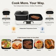 AORAN Multi-Function Electric Grill & Hot Pot, Korean BBQ Grill With Dual Temperature Control, Nonstick Smokeless Indoor Grill, Electric Skillet Combo For Steak, Burgers, Bacon, Seafood & Hot Pot, Fast Heating, Family Party Cooker - US B Type Plug(110-127V) - View 5
