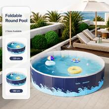 Large Round Foldable Swimming Pool, Non-Inflatable Above Ground Pool, 5-Layer Thickened PVC, Stable Hard Wall, Quick Drainage, No Water Pump Installation Required, Compact Storage, Portable Summer Family Backyard Garden Patio Outdoor Use Pool - Folding Swimming Pool - View 1
