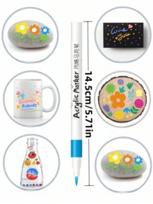 12/24/36/60/72pcs Large Capacity Soft Tip Acrylic Paint Marker Set, Water-Based Quick Dry Smooth Coloring Drawing Pens For Beginners, Multi-Surface Graffiti DIY Rock Wood Canvas Ceramic, Back To School School Art Supplies - Sets - View 2