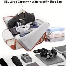 Business Travel 2-In-1 Garment Luggage, Rolling Suitcase With Detachable Carry-On Hand Bag, Free Cosmetic Bag Included - Black - View 3