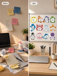 12/1 Strong Adhesive Sticky Notes, Printed With Cartoon Marine Animals, Suitable For Office Learning, Student Daily Notes, Diary And Scrapbooking. Desk Accessories, Office, School Supplies, Teacher Supplies, Classroom - one-size - View 9