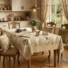 1/4/5/6/7pcs Vintage Brown Butterfly Pattern Printed Chair Covers/Chair Slipcovers Set, Suitable For Indoor Home, Restaurant, Hotel, Ideal Choice For Modern Daily Decor. Tablecloth Fits Square Dining Table, Elastic Chair Covers Are Washable. - Multicolor - View 3