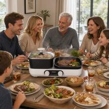 AORAN Multi-Function Electric Grill & Hot Pot, Korean BBQ Grill With Dual Temperature Control, Nonstick Smokeless Indoor Grill, Electric Skillet Combo For Steak, Burgers, Bacon, Seafood & Hot Pot, Fast Heating, Family Party Cooker - US B Type Plug(110-127V) - View 6
