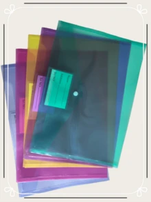1 Set/2pcs Colorful Transparent Document Bags, Folders, Classification Storage Bags, Office File Bags, Receipt Storage Bags, Learning Material Bags, Suitable For Office, School, Home Classification Storage, Back To School Supplies - Multicolor - View 7
