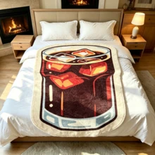 1pc Cartoon Cola Shaped Flannel Blanket, Novel Flannel Blanket, Soft And Comfortable, Suitable For All Seasons, Nap, Office, School, Home, Picnic, Travel, Gift - Burgundy - View 7
