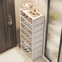 Multi Layer Multifunctional Shoe Rack, Shoe Storage Organizer With Non-Woven Fabric Compartment And Plastic Bracket, Can Accommodate 12-18 Pairs Of Shoes, Suitable For Shoe Racks In Entrance Passages, Wardrobes, Corridors, Bedrooms, And Wardrobes - 6 Layers, 47cm, White - View 10