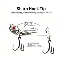 4PCS Lure Hard Bait 3-Hole VIB With Realistic Fish Eyes, Metal VIB Fishing Lure With Soft Bait Attachment - Multicolor - View 4