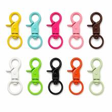 10 piezas de ganchos para llaveros con cierre de langosta DIY, 10 colores, clips giratorios de metal para bolsos, tiradores de cremallera, dijes y accesorios de manualidades - Multicolor - Ver 1