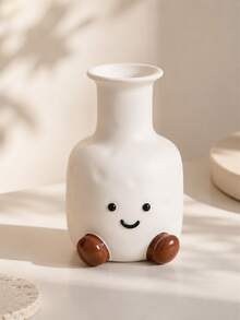 Ins Style Cute Resin Vase, Creative Footed Dried Flower Holder, Desktop And Bedroom Decor, Graduation Gift - Face Vase - View 10