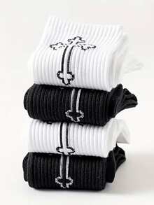 1/2/4/5/8/10 Pairs [Must-Have For Sports Enthusiasts] Men's Mid-Calf Sport Socks - Multicolor - View 3