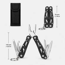 14-In-1 Mini EDC Multitool Pliers With Nylon Sheath, Professional Stainless Steel Foldable Rugged, Practical Portable Computer And Bike, For Survival, Home, Summer Camping, Garden, Hunting, Holiday Hiking Essentials Equipment, Birthday Gifts For Men - Multicolor - View 12