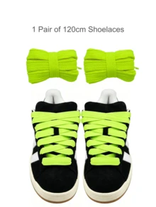 1 Pair Wide Flat Shoelaces (120cm/47.24"), Suitable For Sports Shoes/Unisex Casual Shoes/White Shoes/Basketball Shoes/Training Running Shoes, Summer Vacation, Graduation Party, Back To School Season - Multicolor - View 23