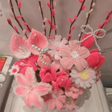 Pink Gradient Upgraded Encrypted Pipe Cleaner Handmade Set, Perfect For Making Fresh Flower Crafts, Artificial Floral Arrangements, Valentine's Day, Mother's Day Gifts, World Cup, Back To School, Graduation Gifts, Holiday Decorations - Multicolor - View 9